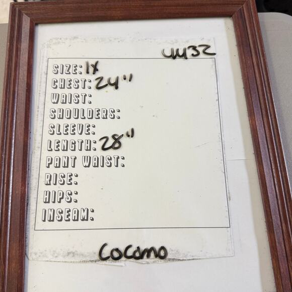 Cocomo 1X Tunic Top Blue White Geometric Print Short Sleeve Shark Hem Stretchy - Picture 5 of 5